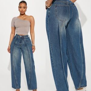 Fashion Nova Blue Straight Leg Jeans
